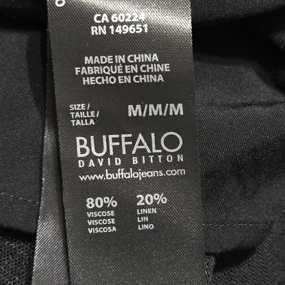 Buffalo David Bitton Black Catina Button-Down Midi Dress Size Medium - Picture 9 of 10